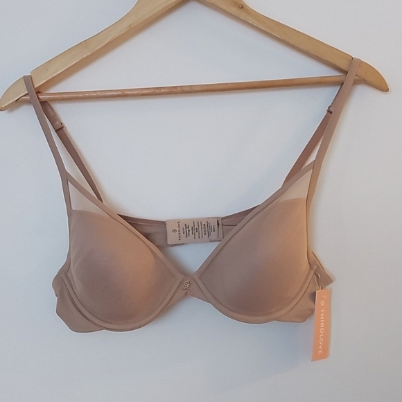 NWT Thirdlove 24/7 Classic Uplift Plunge Bra Mesh Cover Beige Size 36A 1/2 - Picture 5 of 8
